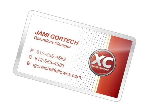 FELLOWES 52058 — LAMINATING POUCHES BUSINESS CARD 10MIL