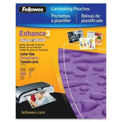 FELLOWES 5245801 — LAMINATING POUCH LETTER 11.5IN X 9IN LANDSCAPE 3MIL 100PK