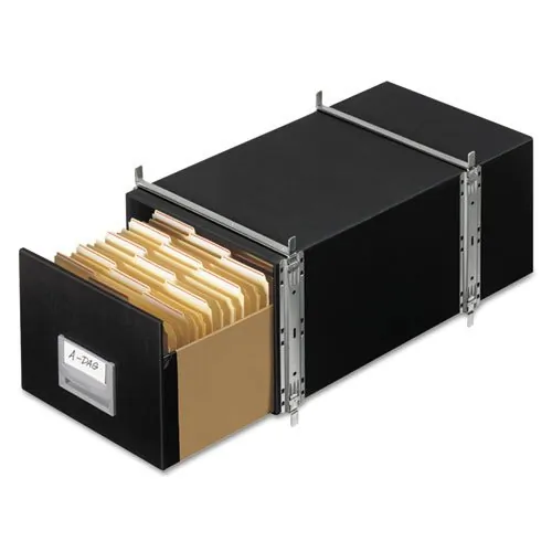 FELLOWES 00511 — LETTER-SIZED DRAWERS WITH STEEL FRAME SYSTEM STACKS 10 UNITS HIGH.