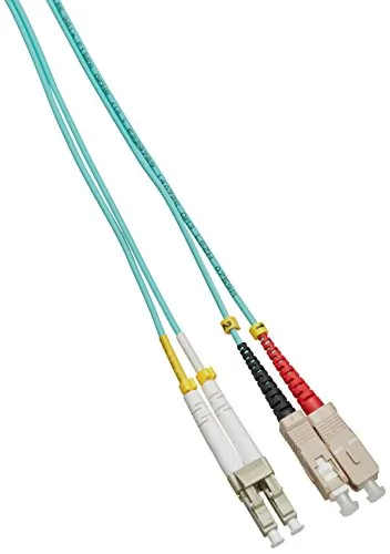 ADDON ADD-SC-LC-3M5OM3 — ADDON 3M SC TO LC AQUA OM3 DUPLEX OFNR (RISER-RATED) FIBER PATCH CABLE