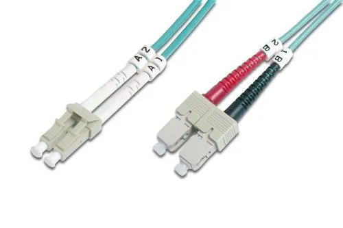 ADDON ADD-SC-LC-3M5OM4 — ADDON 3M SC TO LC AQUA OM4 DUPLEX OFNR (RISER-RATED) FIBER PATCH CABLE