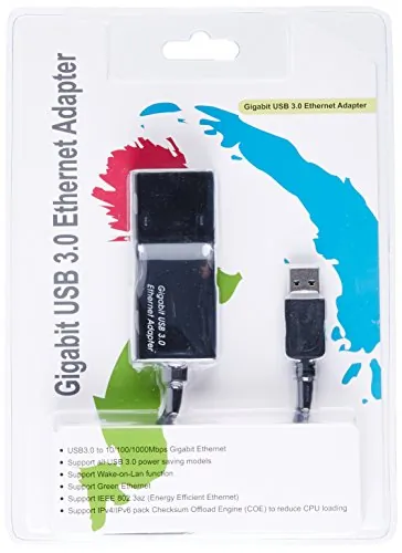 ADDON USB302NIC — ADDON USB 3.0 (A) MALE TO RJ-45 FEMALE BLACK ADAPTER