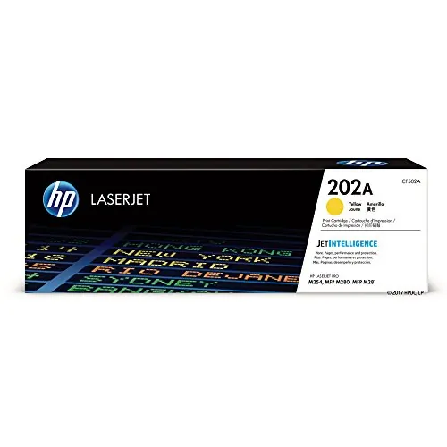 HP HEWCF502A — HP 202A Yellow LaserJet Toner Cartridge For HP LaserJet Pro M254 M281cdw M281dw CF502A