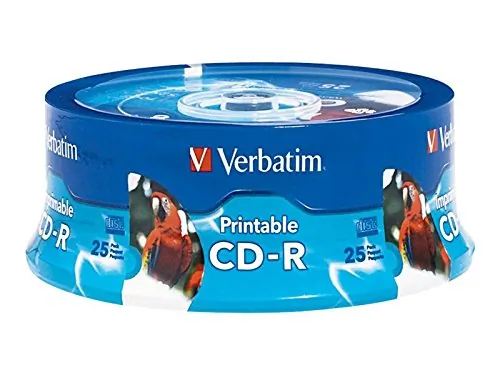VERBATIM 96189 — Verbatim 700MB CD-R, 52X, White Inkjet Printable, 25PK