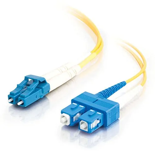 C2G 34507 — C2G 20m Duplex Single Mode Fiber Optic Cable - Yellow