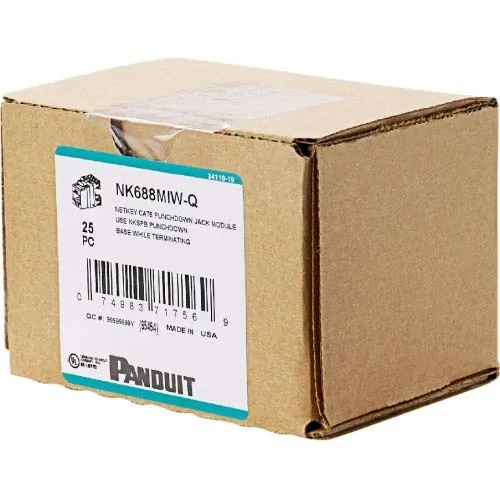 Panduit NK688MBL-Q — 25PK NK CAT6 PCH DOWN JK MOD BLK