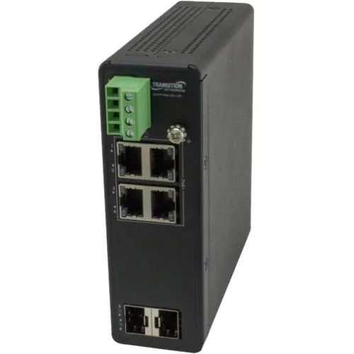 Lantronix SISTP1040-342-LRT — HARDENED UNMANAGED SWITCH, 4-PORT GE POE+, 2 SFP, 120W POE, 54VDC, - 40 - 75C