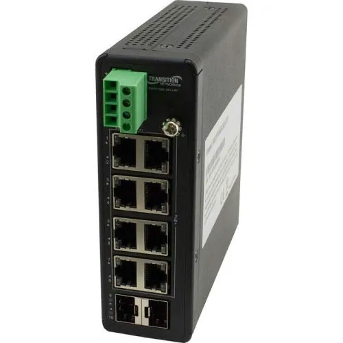Lantronix SISTP1040-382-LRT — HARDENED UNMANAGED SWITCH, 8-PORT GE POE+, 2 SFP, 240W POE, 54VDC, - 40 - 75C