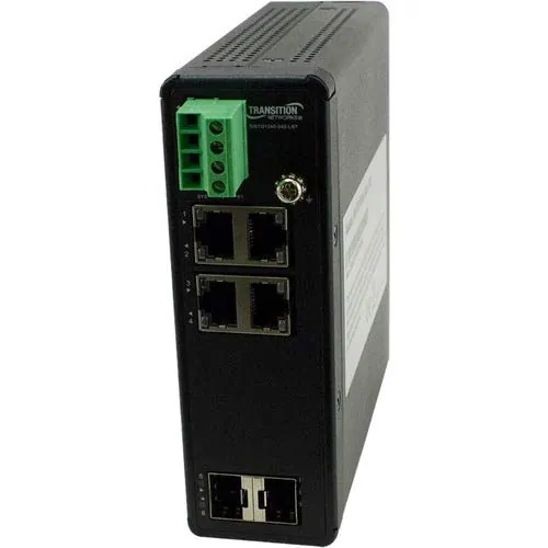 Lantronix SISTG1040-242-LRT — HARDENED UNMANAGED SWITCH, 4-PORT GE , 2 SFP, 12-48VDC, - 40 - 75C
