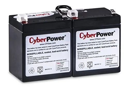 CyberPower RB1270X2A — REPLACEMENT BATTERY CARTRIDGE, 12V 7AH UPS 2 BATTERY PACK 18-MONTH WARRANTY