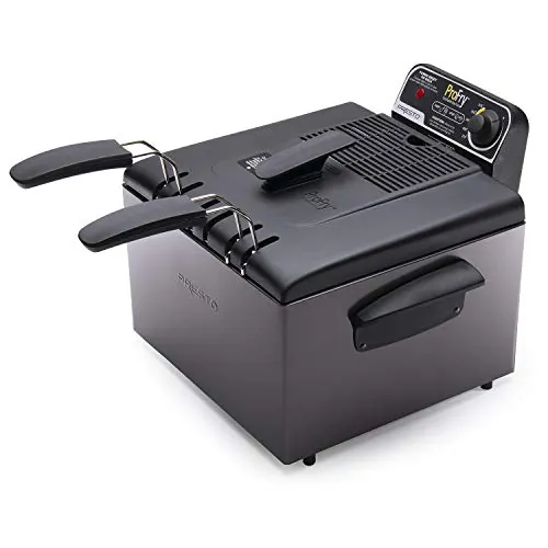Presto 05489 - PRESTO Dual Basket Deep Fryer, Black Stainless Steel(05489)