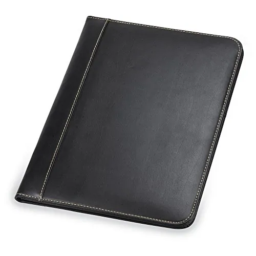 Samsill SAM 71710 — Samsill Letter Pad Folio - 8 1/2 x 11 - Leather - Black - 1 Each