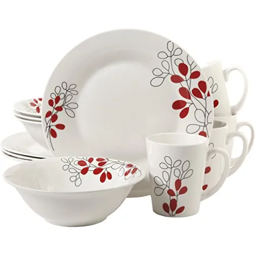 Gibson 91699.12 — Gibson Scarlet Leaves 12 pc Dinnerware Set
