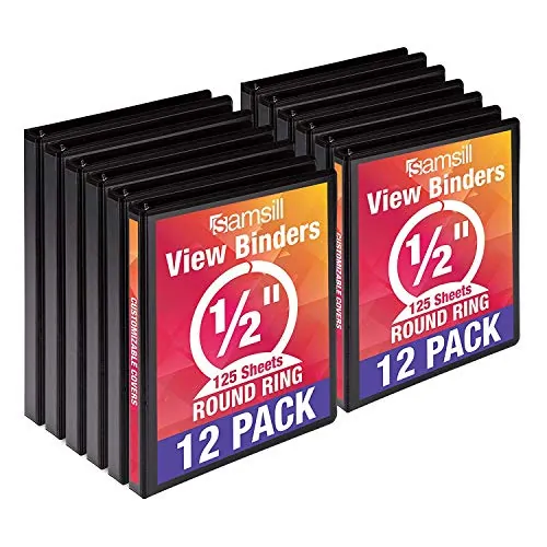 Samsill I08510C — Economy Black View Binders - 12 Pack