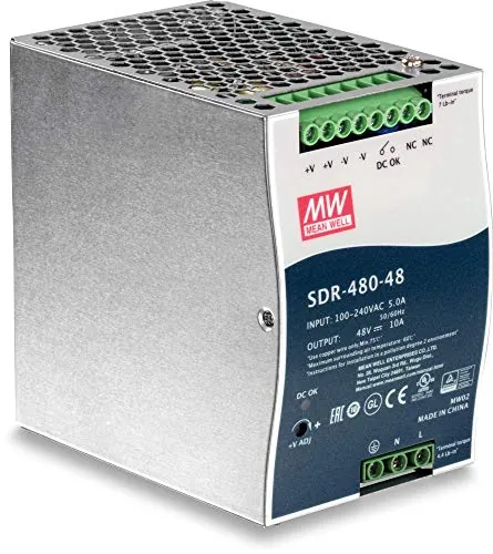 TRENDNET TI-S48048 — 480W, 48 56V DC, 10A AC TO DC DIN-RAIL POWER SUPPLY WITH PFC FUNCTION