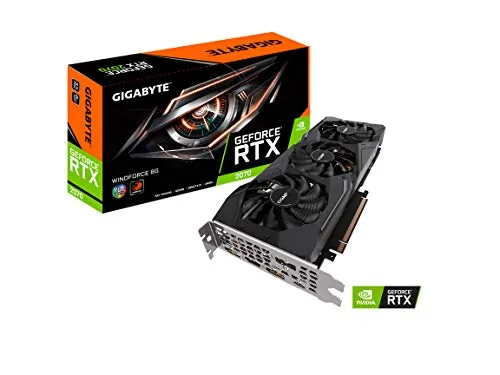 GIGABYTE GV-N2070WF3-8GC - Gigabyte RTX 2070 WINDFORCE 8GB Graphics Card