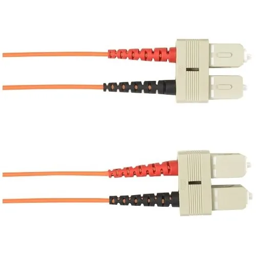 BLACK BOX CORPORATION FOSM-002M-SCLC — OS2 9/125 SINGLEMODE FIBER OPTIC PATCH CABLE - OFNR PVC, SC TO LC, YELLOW, 2-M (