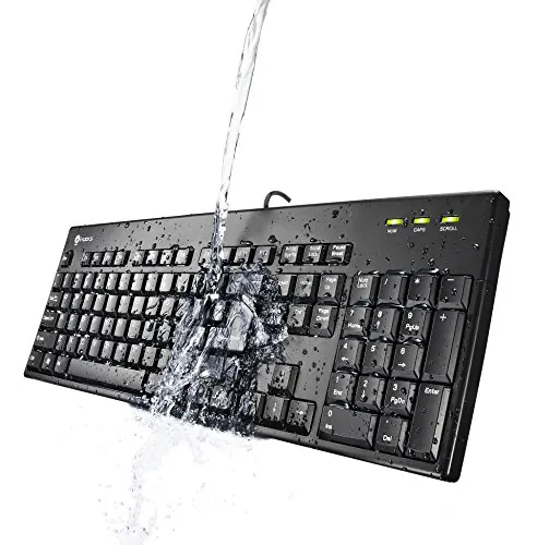 BUSLINK MEDIA IRK32W-BK - I-ROCKS 104 Keys USB Keyboard - Black with Hand-Washable Key