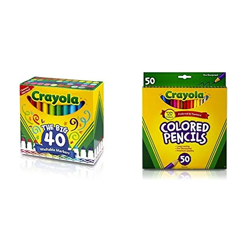 CRAYOLA CYO 587858 — Crayola 40 Count Ultra-Clean Washable Broad Line Markers - Conical Marker Point Style - Assorted - 40 / Set