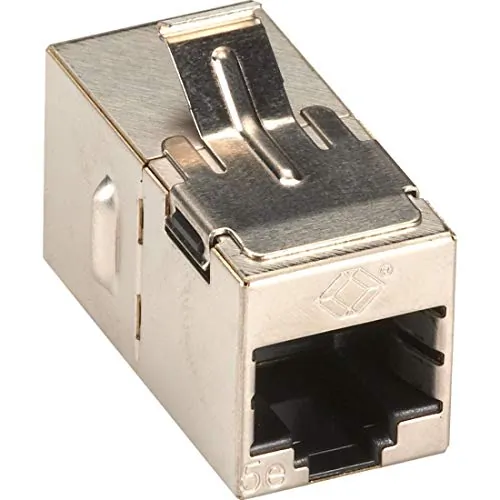 BLACK BOX CORPORATION FM593 — CAT5E KEYSTONE COUPLER - SHIELDED, STRAIGHT-PIN, SILVER