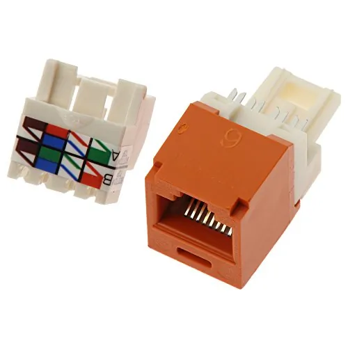 Panduit CJ688TPOR — Panduit MINI-COM TX6 Plus Modular Insert - 1 Port - Orange
