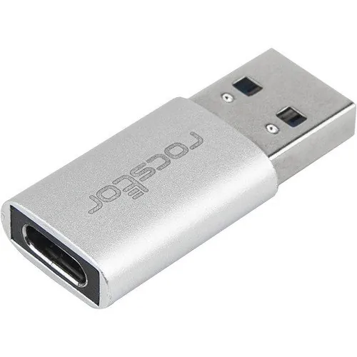ROCSTOR Y10A207-A1 — PREMIUM SLIM USB-A TO USB TYPE-C CONNECTOR ADAPTER M/F PORTABLE USB 3.0 ALUMINUM
