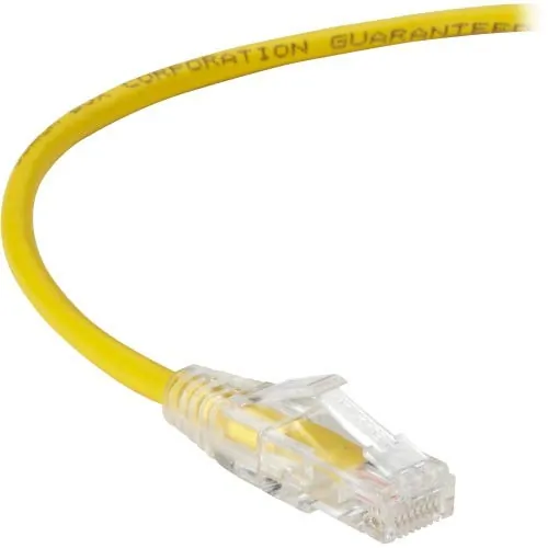 BLACK BOX CORPORATION C6APC28-YL-05 — BLACK BOX SLIM-NET CAT6A PATCH CABLES FEATURE A LOW-PROFILE DESIGN THAT SAVES SP