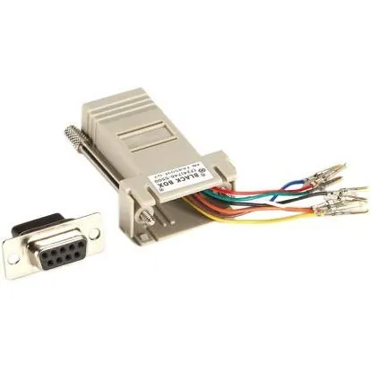 BLACK BOX CORPORATION FA4509F-GY — MODULAR ADAPTER KIT WITH THUMBSCREWS - DB9 (FEMALE) TO RJ45 (FEMALE), GRAY