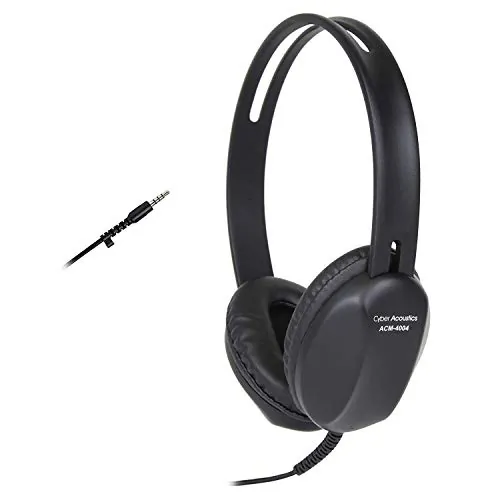 Cyber Acoustics ACM-4004 — Vinyl Adjustable Stereo Headphones with Braided Cord