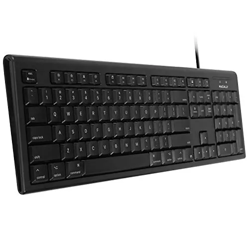 MacAlly QKEYB — 104-Key Full Size USB Keyboard for Mac - Black