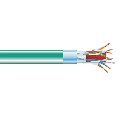 BLACK BOX CORPORATION C6ABC51S-GN-1000 — CAT6A 650-MHZ SOLID ETHERNET BULK CABLE - SHIELDED (F/UTP), CMP PLENUM, GREEN, 1