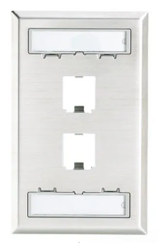 Panduit CFPL2SY — FACEPLATE 2PT SGL GANG CLASSIC STAINLESS