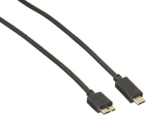ROCSTOR Y10C146-B1 — PREMIUM USB-C TO MICRO-B CABLE 3FT (1M) - M/M - USB 3.0 - FOR EXTERNAL HARD DRIV