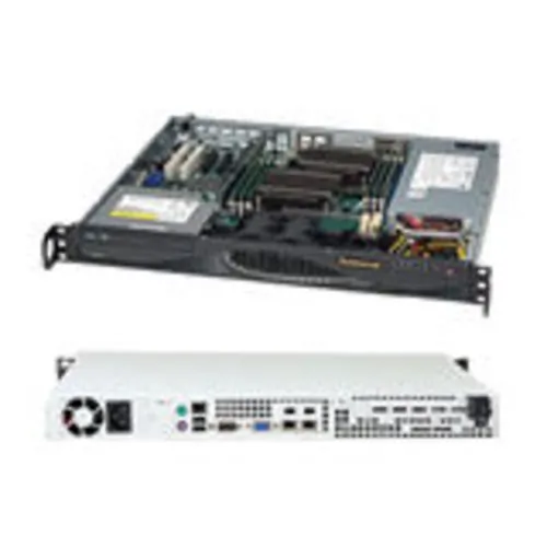 Supermicro CSE-512F-350B1 — Supermicro Case CSE-512F-350B1 1U 350W 2x3.5 fixed drive bay SAS SATA Black