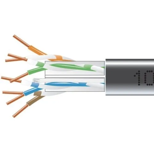 BLACK BOX CORPORATION EYN881B-PB-1000 — CAT6 550-MHZ SOLID ETHERNET BULK CABLE - UNSHIELDED (UTP), CMP PLENUM, BLACK, 10