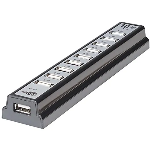 Manhattan 161572 — Manhattan 10-Port USB 2.0 Desktop Hub - Expand Your Connectivity