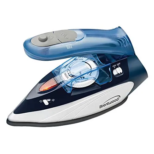 Brentwood MPI-45 — Brentwood 1100 Watt Dual Voltage Nonstick Travel Iron with Steam in Blue
