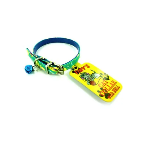 tiny's DI174 — Colorful Cat Collar with Bell - Adjustable and Stylish