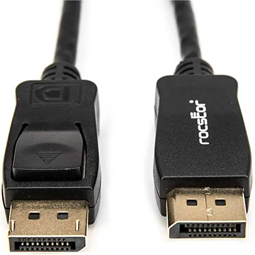 ROCSTOR Y10C236-B1 — PREMIUM 10FT / 3M DISPLAYPORT 1.2 CABLE M/M - 4K X 2K- DISPLAYPORT MALE DIGITAL