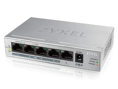 ZYXEL GS1005HP — 5 Port Gig PoE Switch 60W