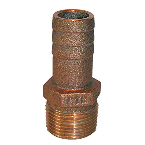 GROCO PTH-750 — GROCO 3/4" NPT x 3/4" ID Bronze Pipe to Hose Straight Fitting