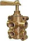 GROCO FV-65038 — GROCO 6-Port NPT Bronze Fuel Valve 1/2" Main - 3/8" Return