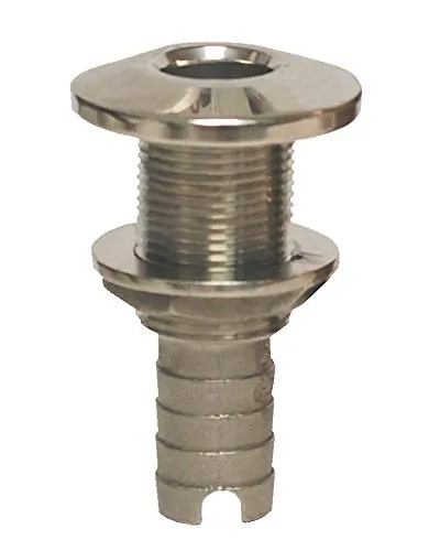 GROCO HTH-500-S — GROCO Stainless Steel Hose Barb Thru-Hull Fitting - 1/2"