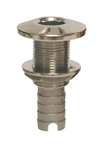 GROCO HTH-1125-S — GROCO Stainless Steel Hose Barb Thru-Hull Fitting - 1-1/8"