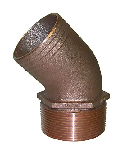 GROCO PTHD-750 — GROCO 3/4" NPT Bronze 45 Degree Pipe to 3/4" Hose