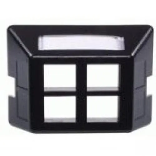 Hubbell FP4BK — PLATE, FURNITURE,STD,4PORT,BK