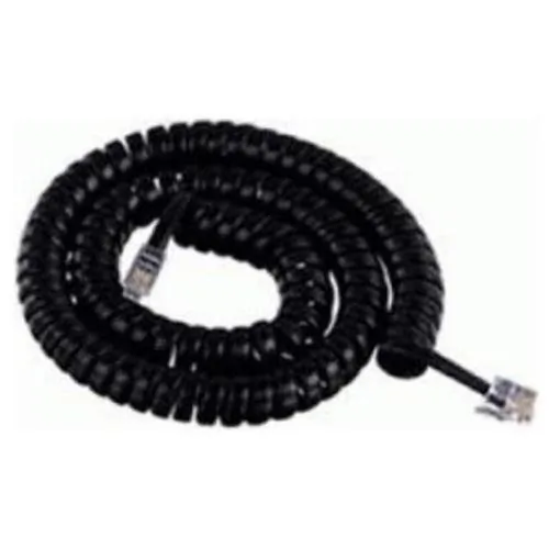 Cablesys 1200BK — 12 Ft Curly Telephone Handset Cord - Black with 1.5" Lead