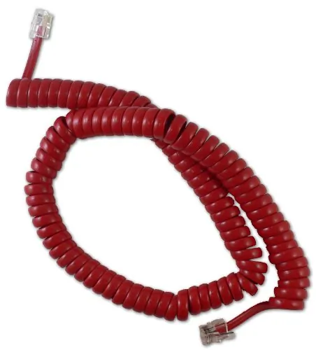 Cablesys 1200RD — 12 FT Cherry Red Curly Telephone Handset Cord