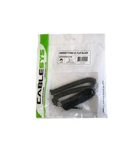 Cablesys 1200FB — 12 Ft Modular Coiled Handset Cord - Flat Black Cable