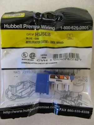 Hubbell HXJ5EB — JACK, HXJ,CAT5E,8POS, UNI A/B, BL